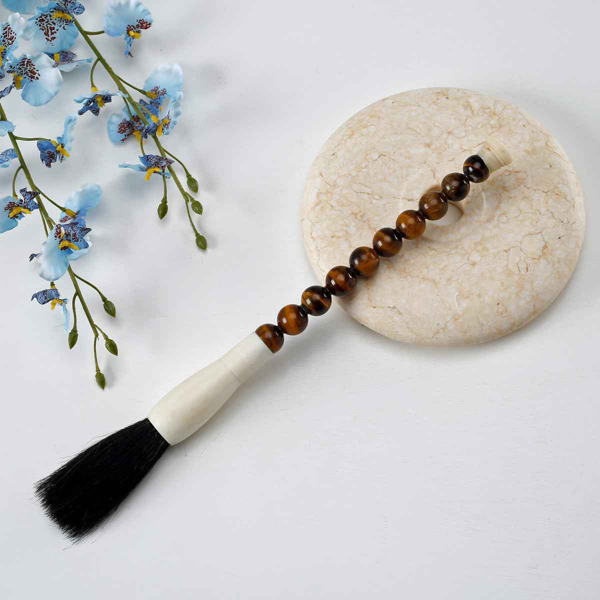 Approx.12" Tiger eye beads calligraphy brush