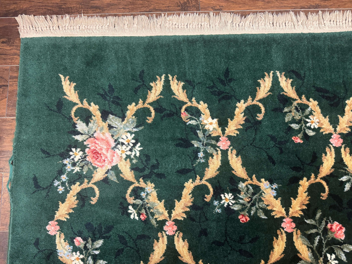 Karastan Garden of Eden Rug 8.8 x 11.8, Green Savonnerie 509/1733, Wool - Jewel Rugs, view 7