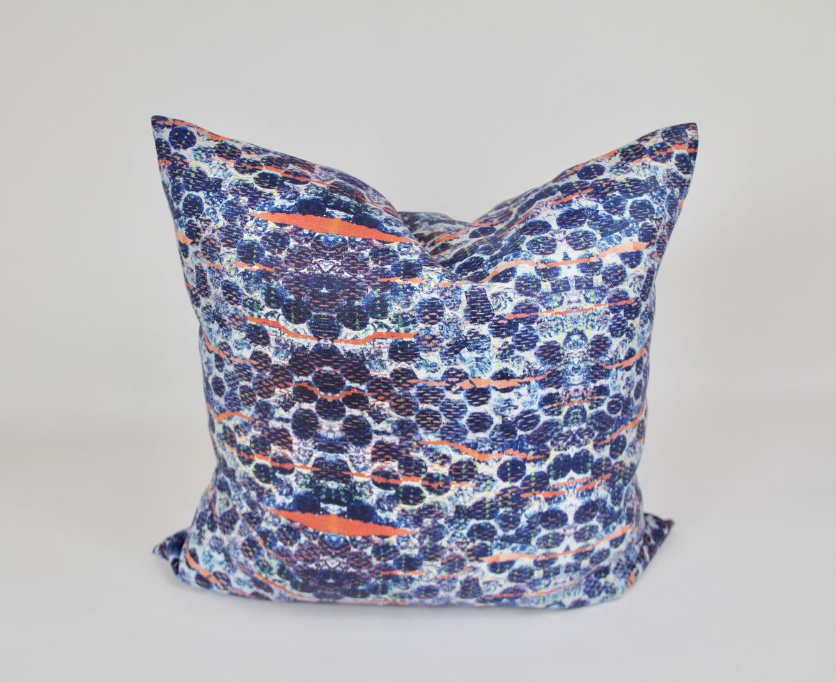 Blue Bubbles Velvet Pillow - Artxtiles, view 4