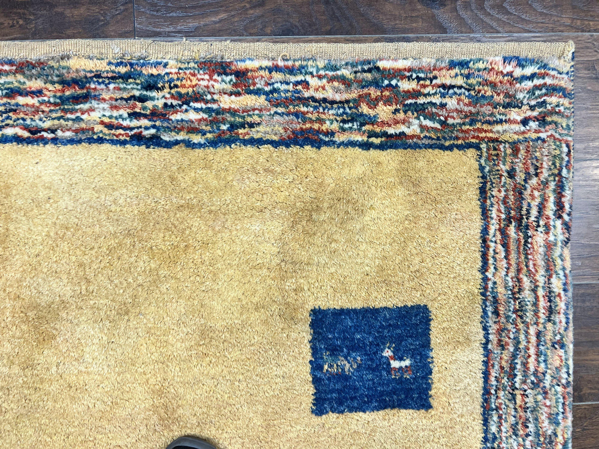 Indo Gabbeh Rug 3.7 x 5, Tribal Rug, Boho Rug, Wool Handmade Carpet - Jewel Rugs, view 8