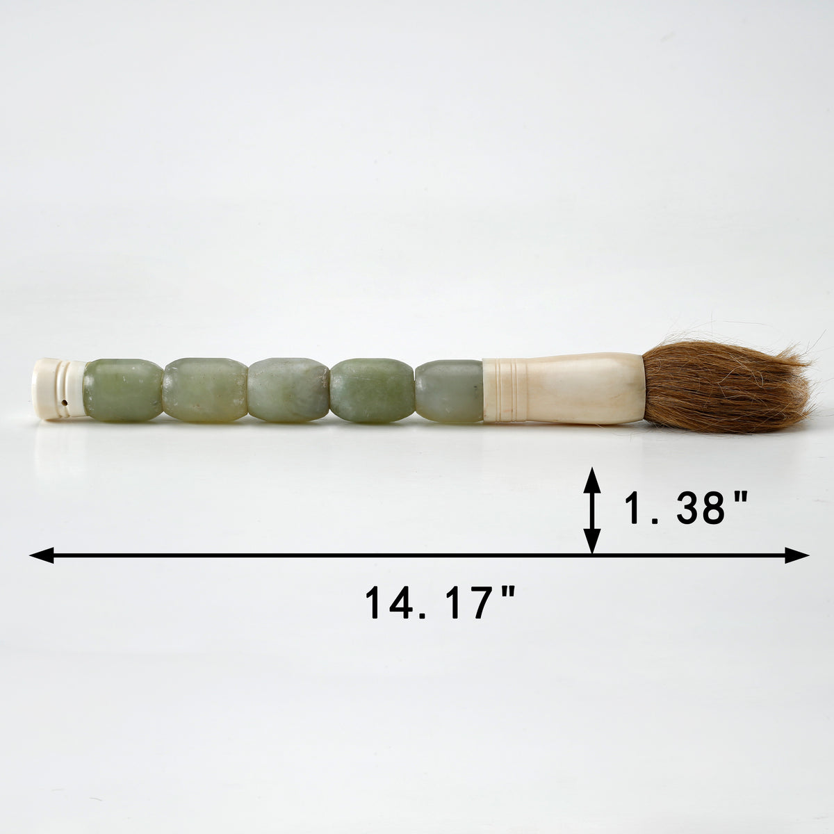 Approx.15" Plain Natural Green Jade Calligraphy Brush