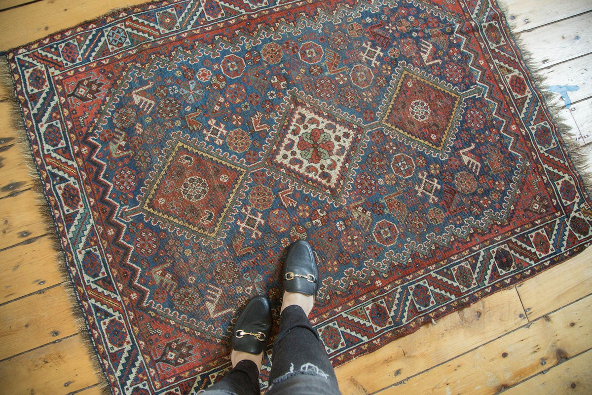 4x5 Antique Qashqai Square Rug