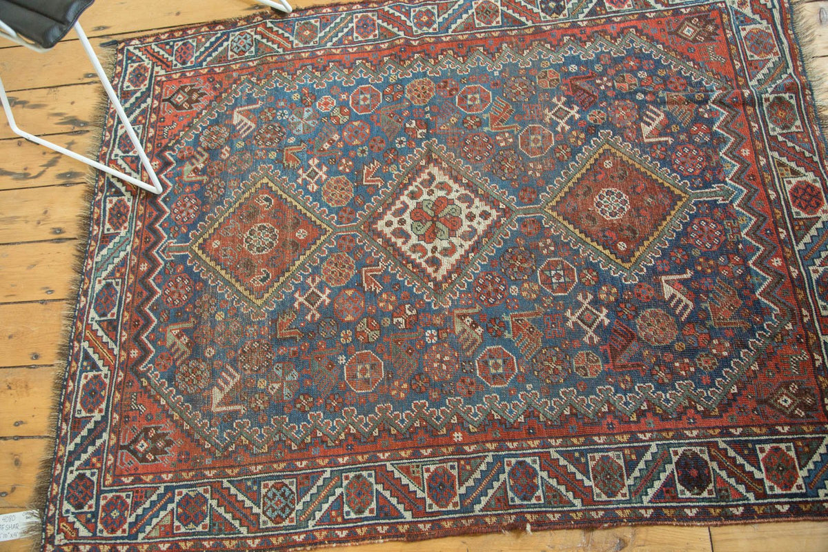 4x5 Antique Qashqai Square Rug