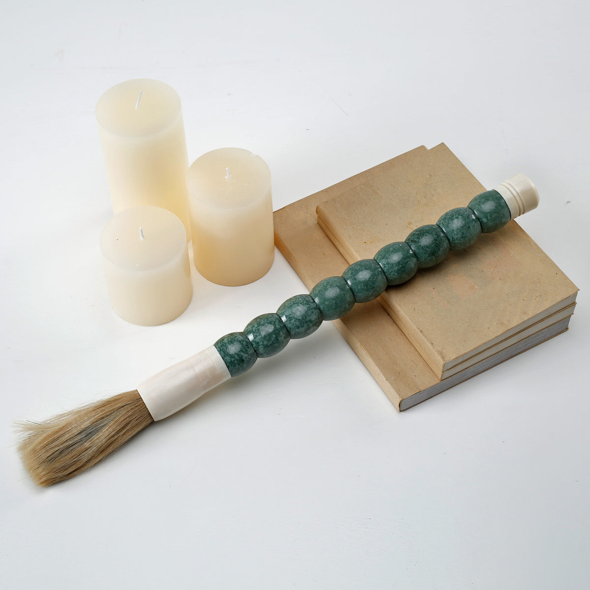 Marble Gray Jade Calligraphy Brush Large