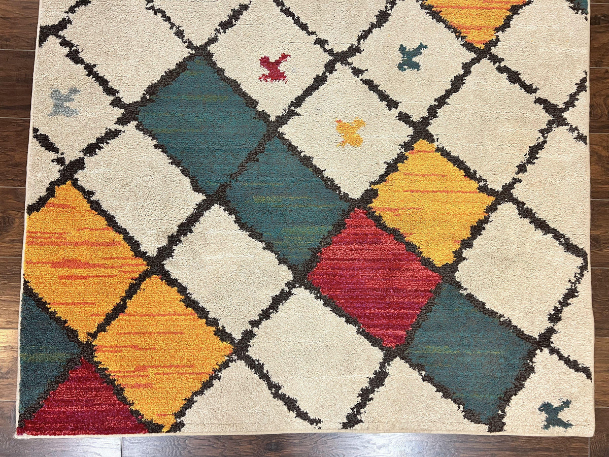 Panel Design Rug 5 x 7.6, Ivory/Beige & Multicolor - Jewel Rugs, view 6