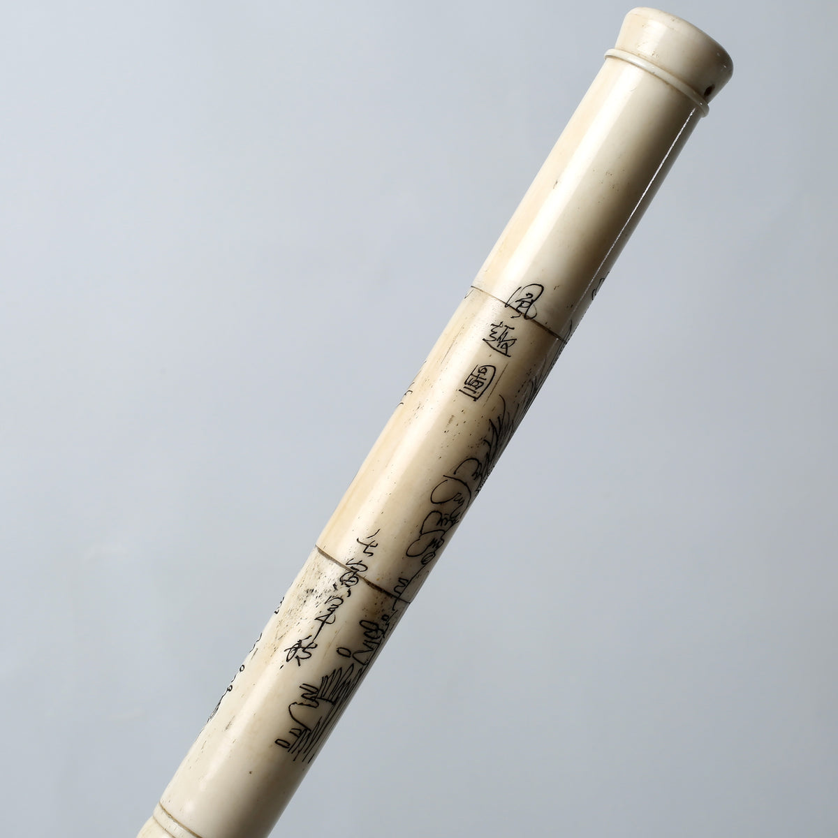 16" Hand Painted White Bone Calligraphy Brush Large