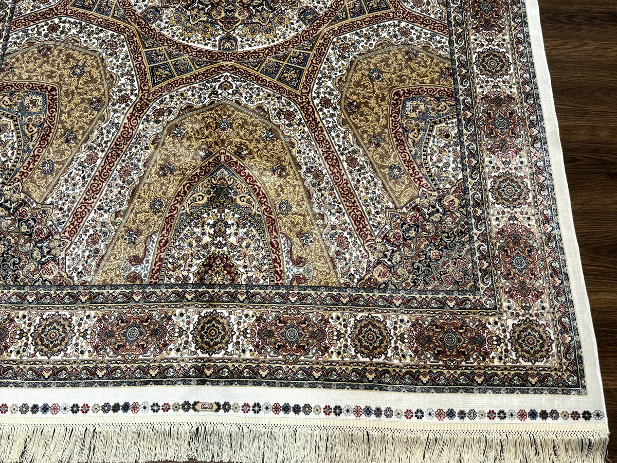 Turkish Silk Rug 5 x 7.6, Dome Design, Bamboo Silk, New - Jewel Rugs, view 7