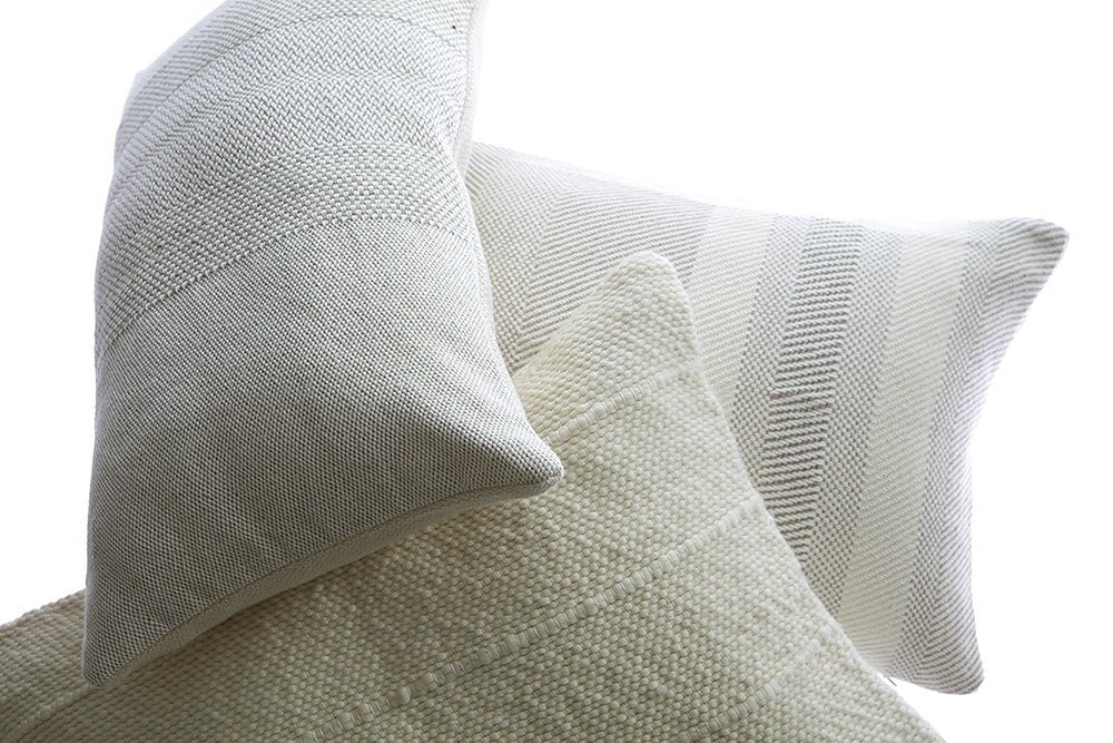 Tom Grey Woven Lumbar Pillow - Homelosophy, view 2
