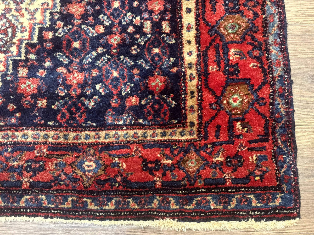 Antique Persian Kurdish Senneh Rug 4x5 Tribal Carpet Wool Geometric Medallion - Jewel Rugs, view 10