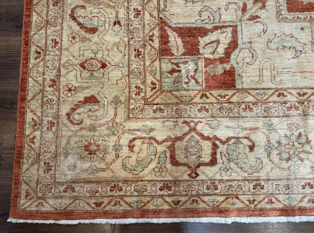 Turkish Heriz Serapi Rug 9x13, Geometric Medallion - Jewel Rugs, view 9