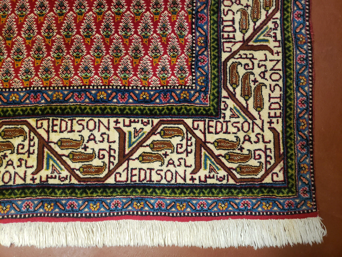 6x9 Finely Woven Turkish Tribal Rug, Boteh/Paisley Pattern, Red & Beige Area Rug, Vintage Wool Carpet, Entryway Rug, Hand-Knotted Foyer Rug - Jewel Rugs, view 9