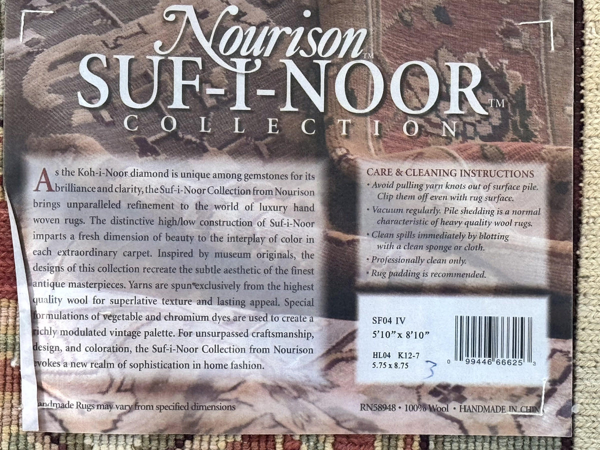 Flatweave Soumak Rug 6x9, Nourison Rug, Wool Handmade, Floral, Ivory - Jewel Rugs, view 11