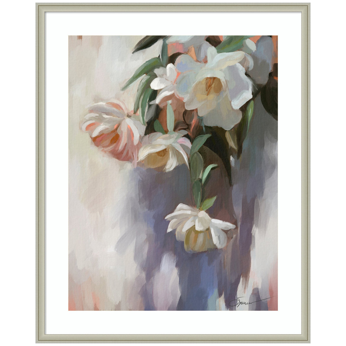 Framed Art Dangle Thumb Pastel Flower Bouquet by Mary Sparrow