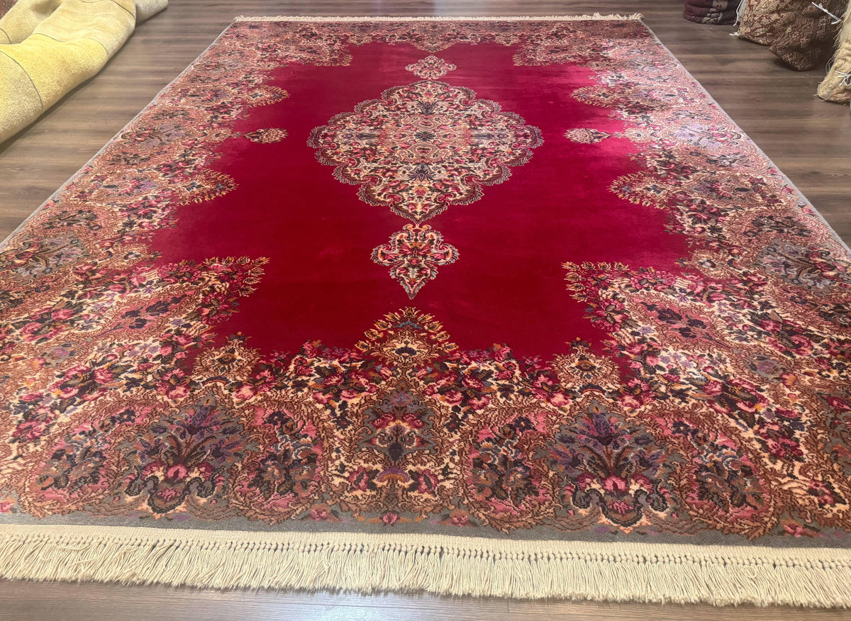Karastan Rug 8.8 x12 Red Kirman #762, Original 700 Series, Vintage Karastan Carpet, Discontinued Karastan Rug, Karastan Wool Area Rug - Jewel Rugs, view 2