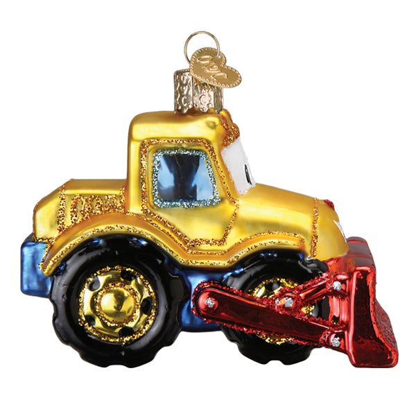 Bright-eyed Bulldozer Ornament