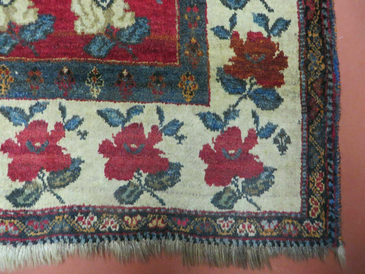 4' X 5' Semi Antique Handmade Fine Turkish Flowers Bouquet Wool Rug Nice - Jewel Rugs, view 10