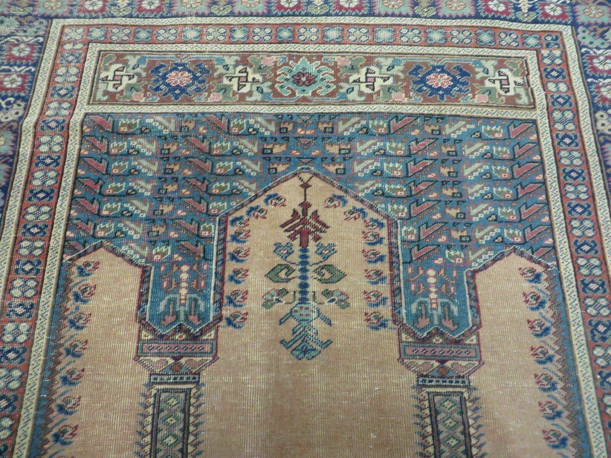 4' X 6' Antique Handmade Turkish Mehrab Prayer Wool Rug Lantern Beautiful - Jewel Rugs, view 5