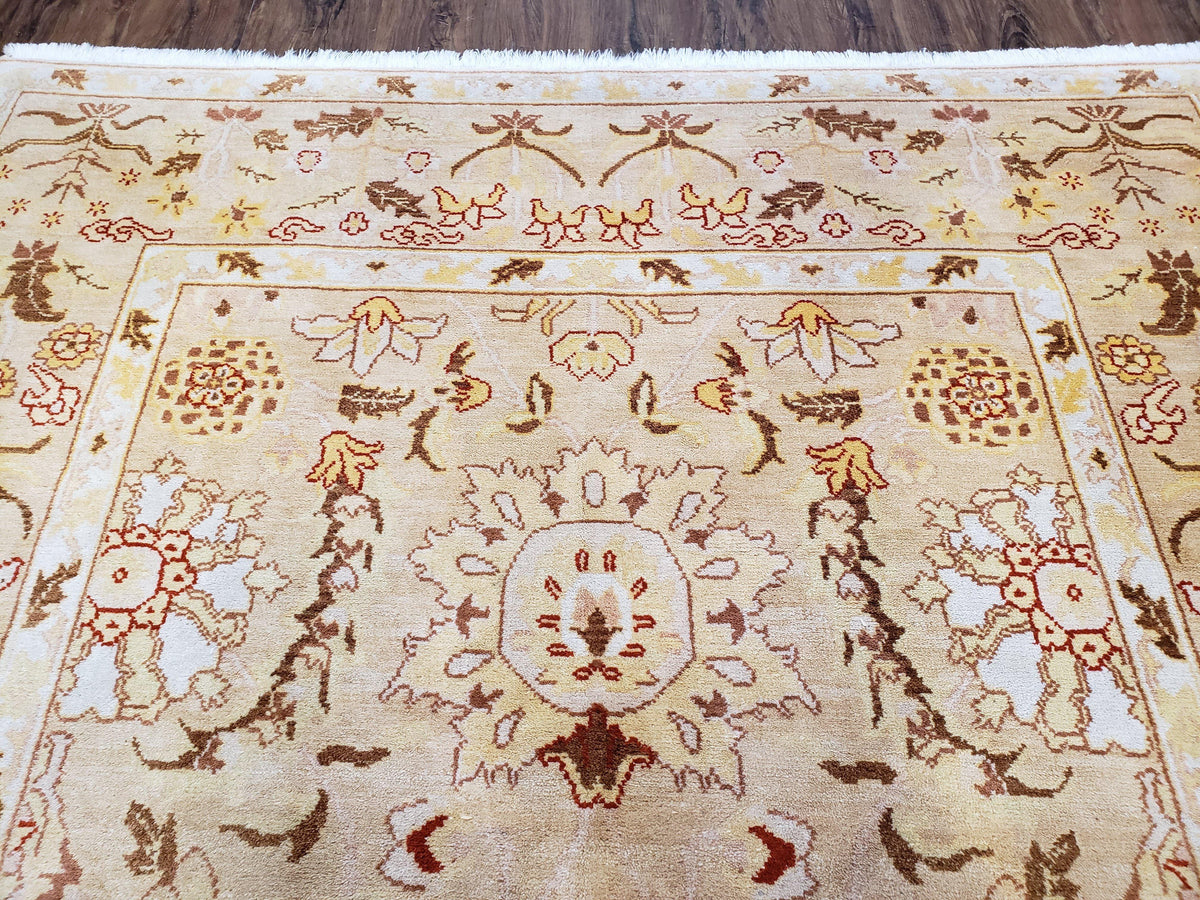 Vintage Turkish Oushak Area Rug 6x9, Wool Hand-Knotted - Jewel Rugs, view 4