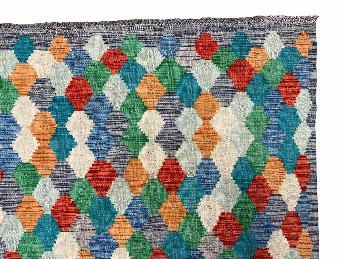 6.5 x 9.5 Colorful Chobi Kilim Rug 6 x 9 Multicolor Turkish Kilim Rug 7x10 Chobi Kilim Rug Playroom Rug Wool Kilim Rug 6x9 New Tribal Kilim - Jewel Rugs, view 9