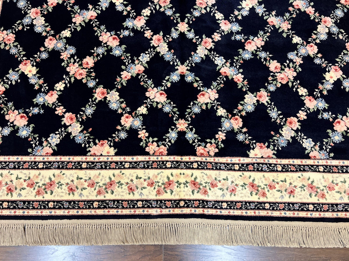 Karastan Rug 8' 8" x 12" Garden of Eden Collection Ebony Trellis #509/1270, Wool Pile Discontinued Vintage Karastan Carpet, Room Sized Rug - Jewel Rugs, view 6