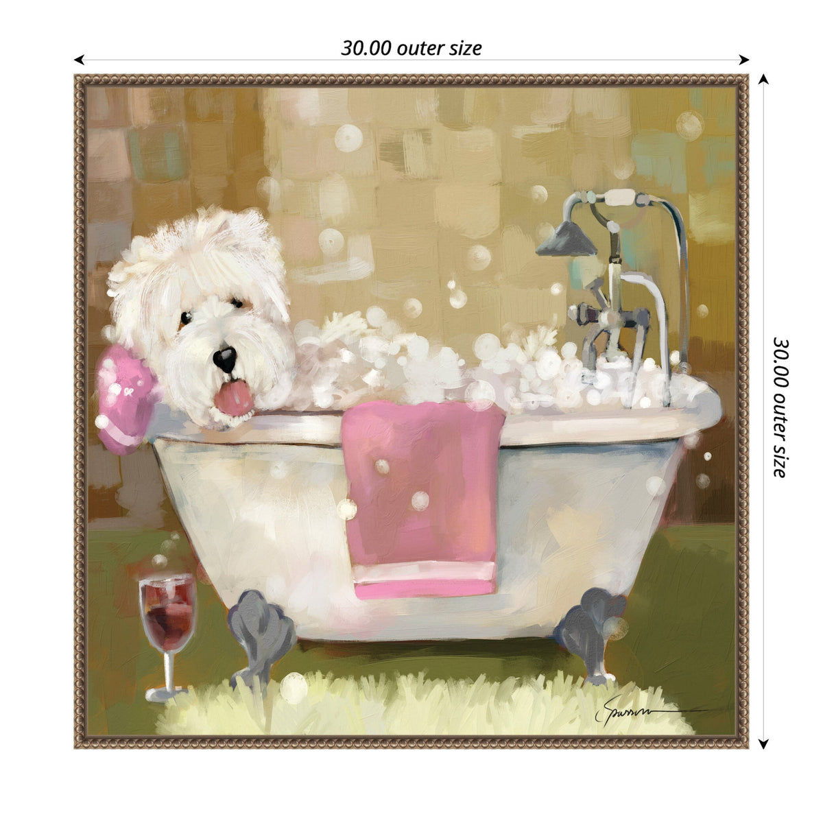 Sylvie Tiny Bubbles Framed Canvas by Mary Sparrow