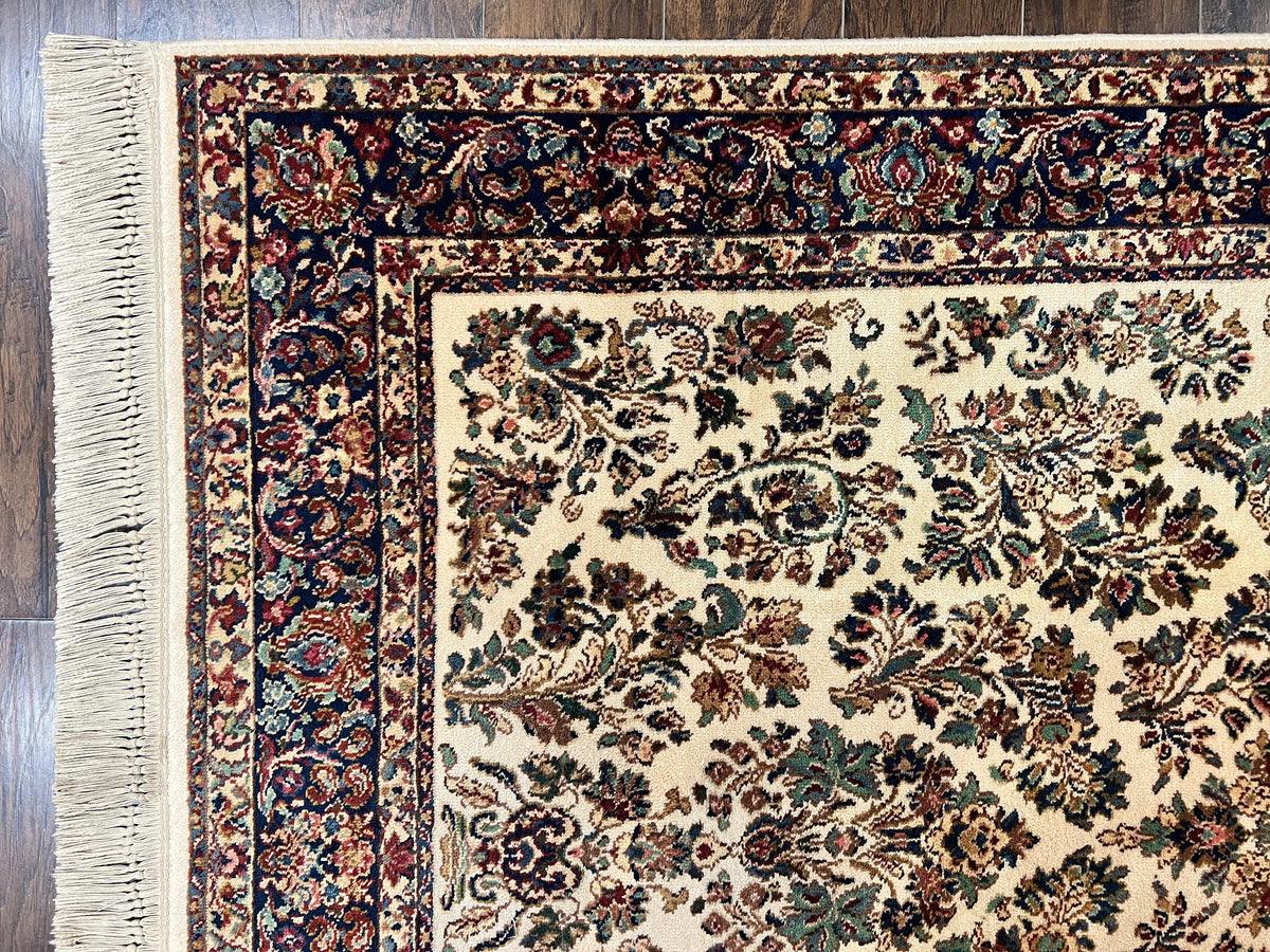 Karastan Rug 5.9 x 9 Ivory Sarouk #760, Vintage Wool Original Collection 700 Series, Discontinued - Jewel Rugs, view 7