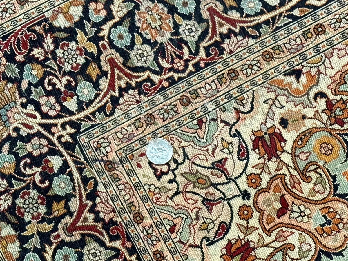 4x6 Silk Rug, Very Fine 650 KPSI, Silk Persian Carpet, Red, Floral Medallion, Sino Persian - Jewel Rugs, view 10