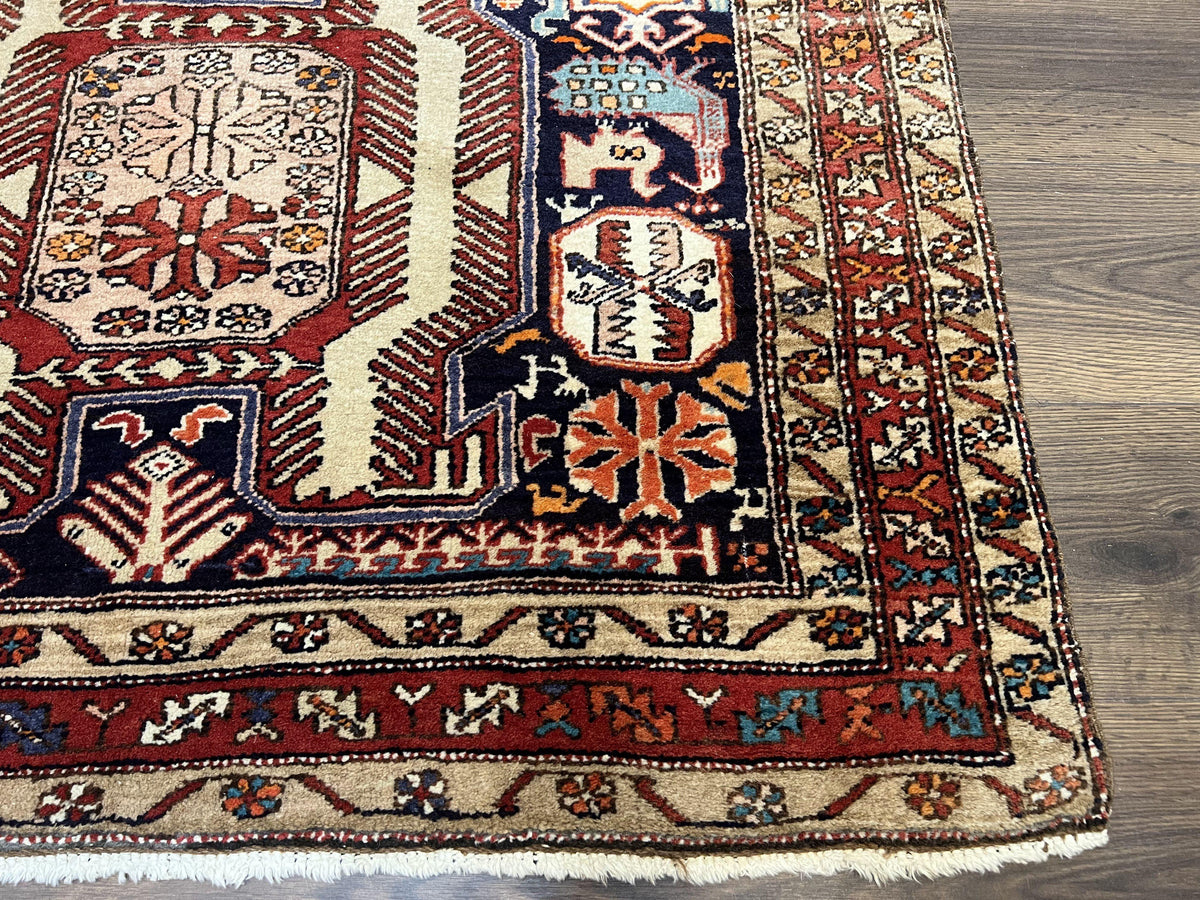 Persian Ardabil Wide Runner Rug 4x10 - Geometric Medallions & Animal Pictorials - Jewel Rugs, view 10