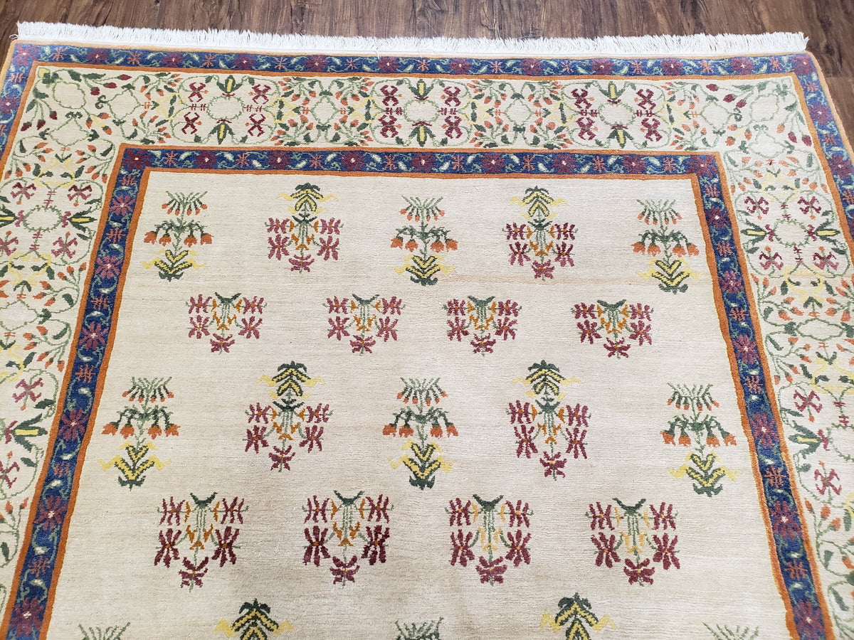 Tufenkian Rug 5.9 x 8.6, Tibetan Nepalese Rug, Hand Knotted, Soft Shiny Wool, Repeated Motifs, Contemporary Modern, Area Rug 6x9, Vintage - Jewel Rugs, view 5