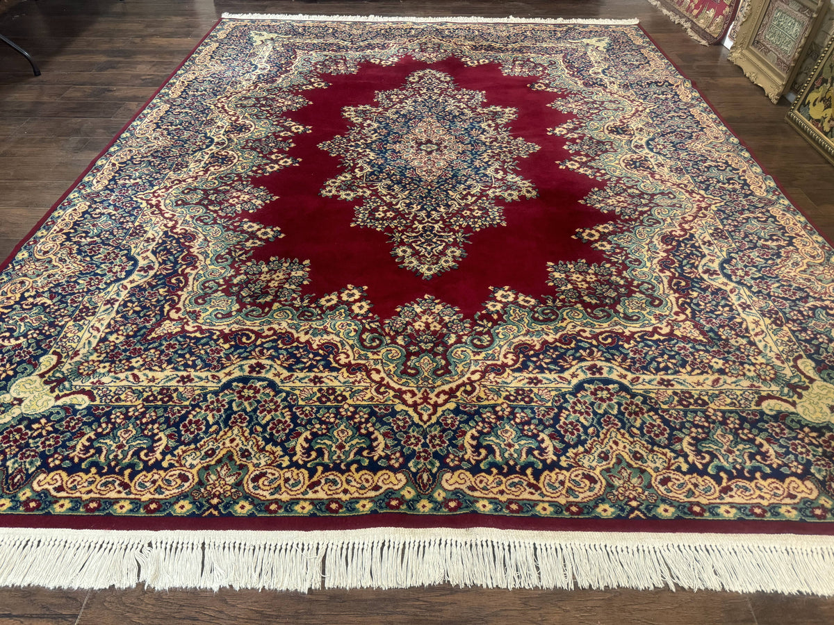 Power Loomed Persian Oriental Rug 9x12, Vintage Wool Pile, Kirman Design - Jewel Rugs, view 2