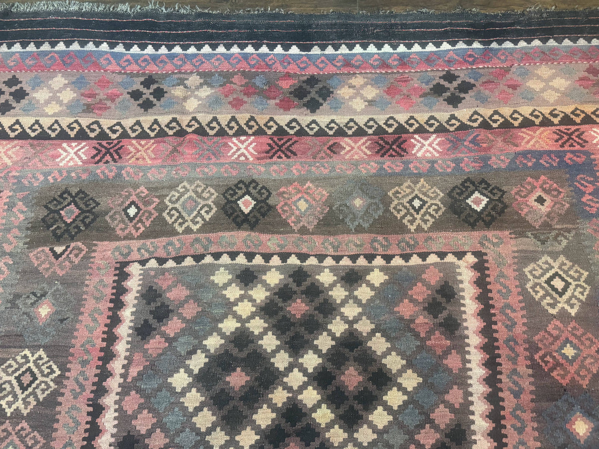 Persian Kurdish Kilim Rug 8x10, Large Flatweave Tribal Bohemian Rug, Vintage Zarand Kilim - Jewel Rugs, view 4