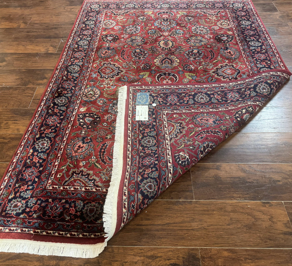 Indo Persian Rug 5x7, Vintage Traditional Floral Carpet, Burgundy and Navy Blue - Jewel Rugs, view 12