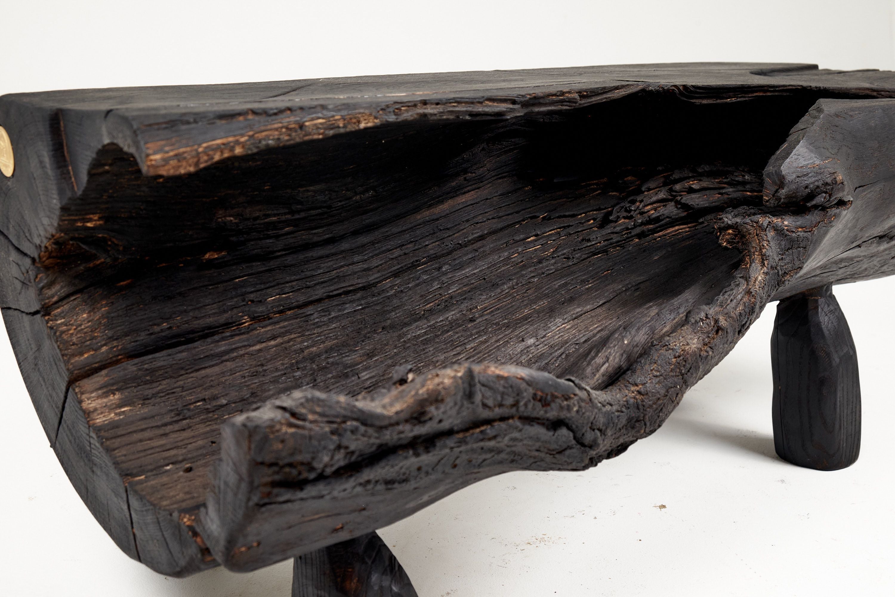 Jownik - Charred Wood Bench, Organic, Sculptural Design - image 7