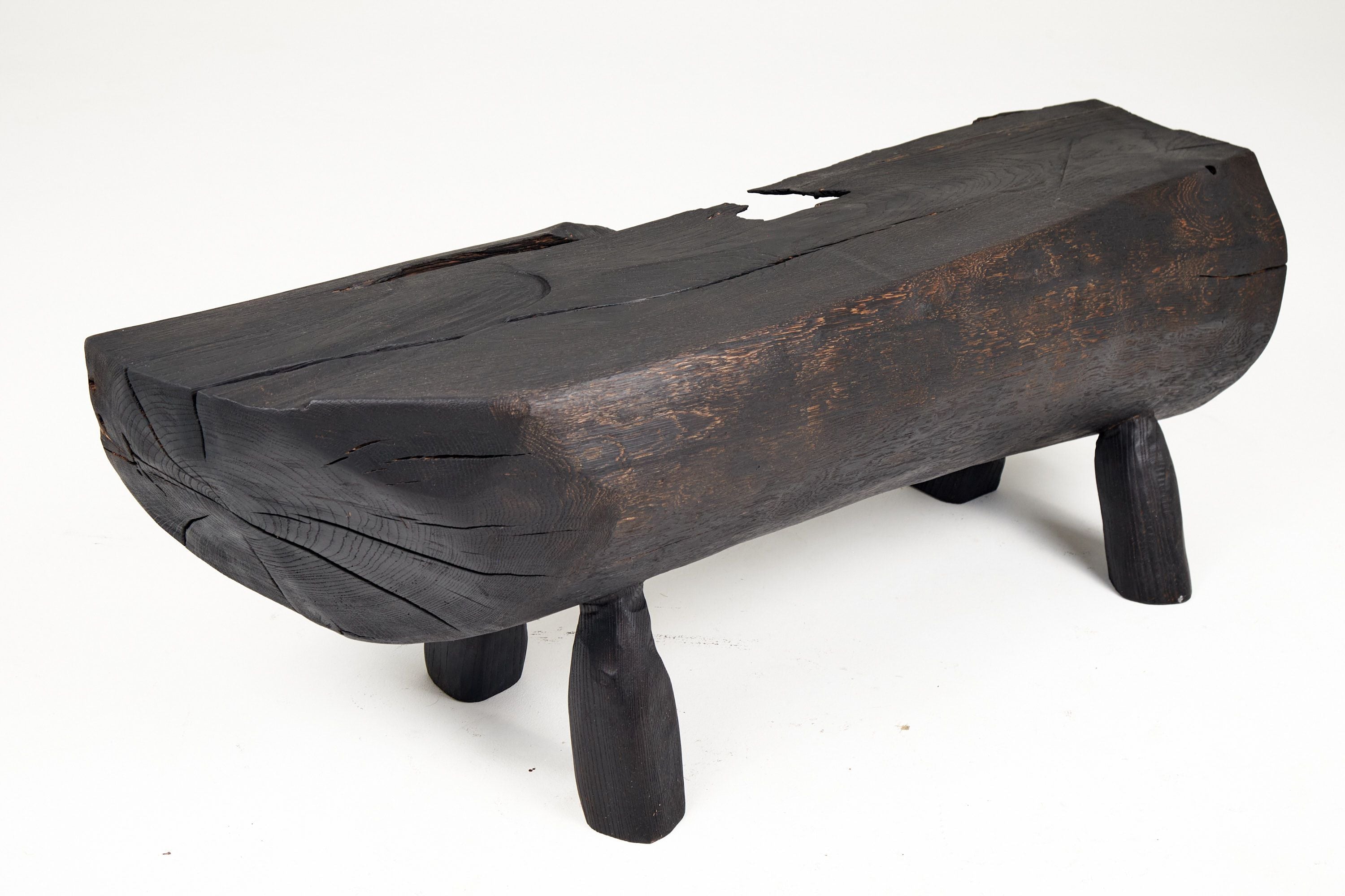 Jownik - Charred Wood Bench, Organic, Sculptural Design - image 14