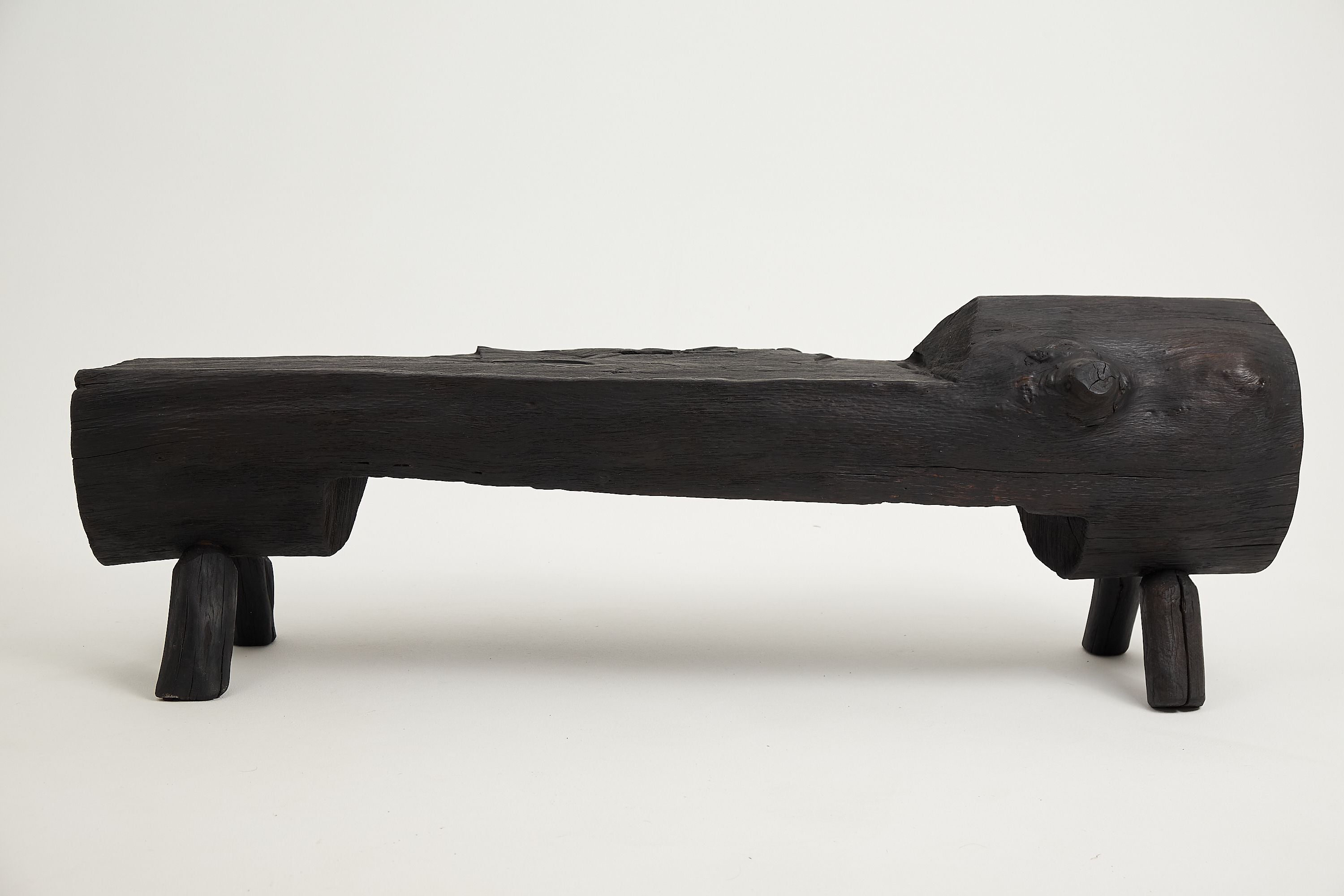 Jownik, Charred Wood Log Bench â Primitive Elegance in Burnt Timber - image 12