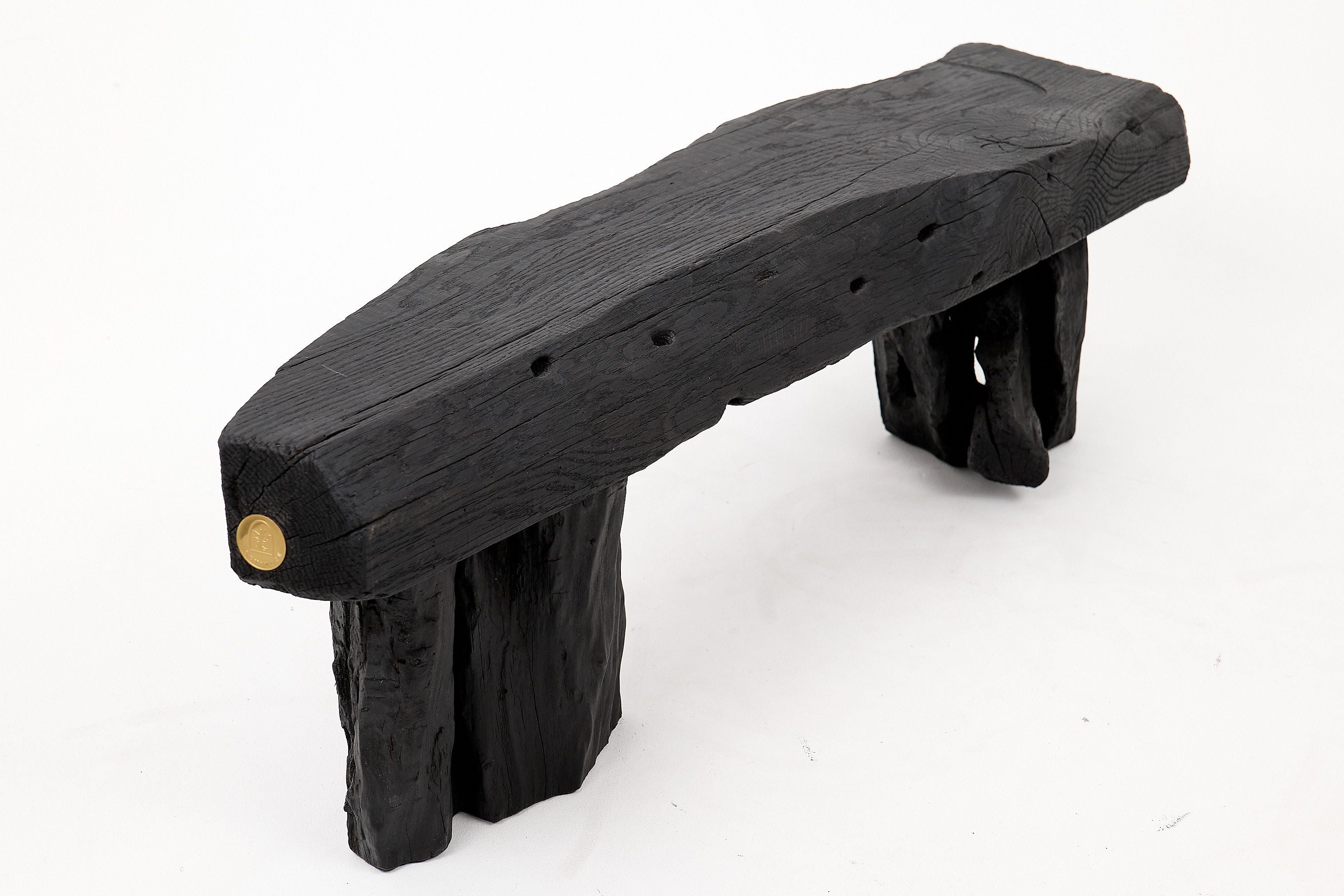 Jownik - Charred Wood Bench with Sculpted Trunk Legs - image 17