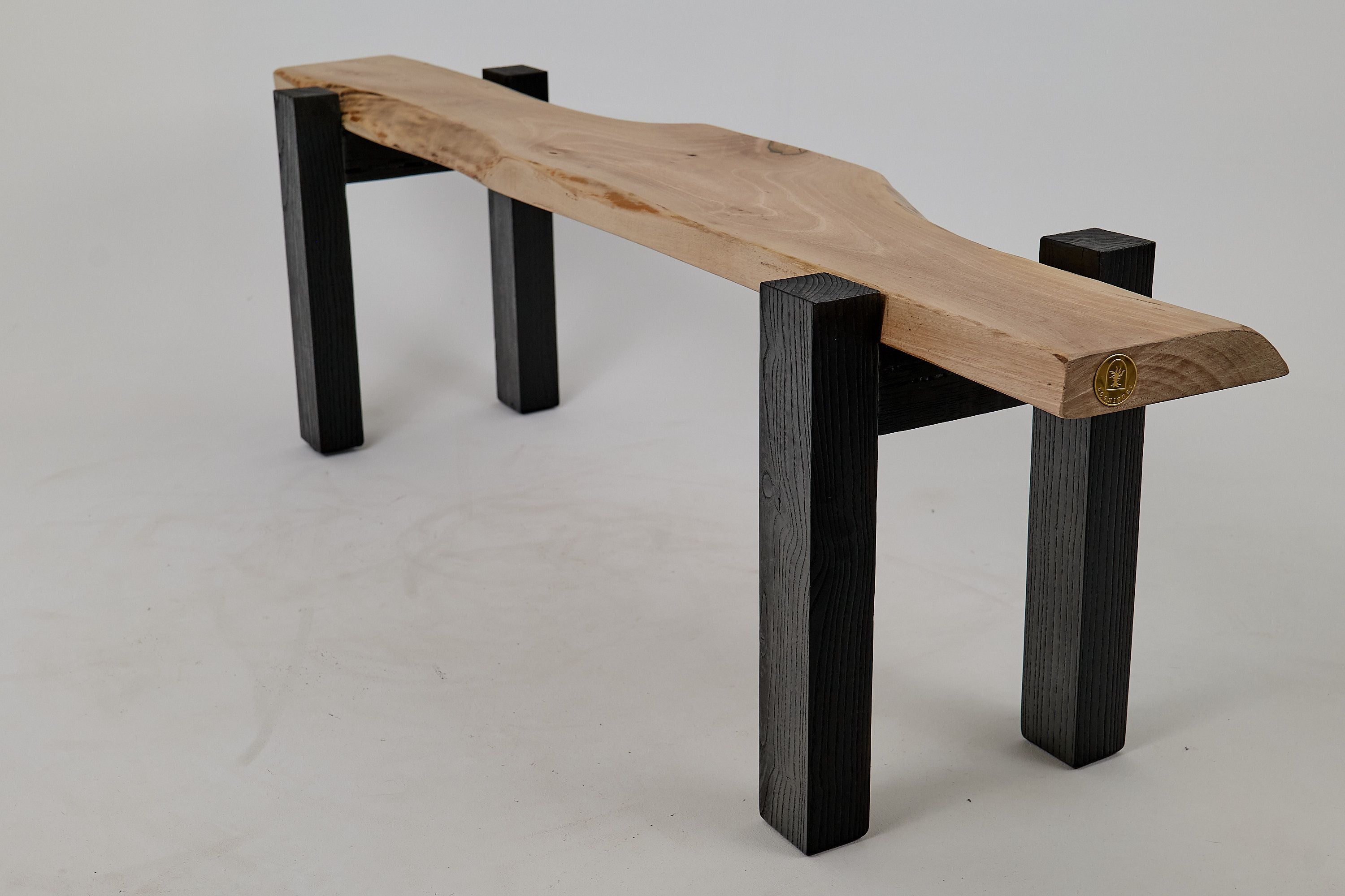 Jownik - Live-Edge Wood Bench with Charred Black Legs - image 4