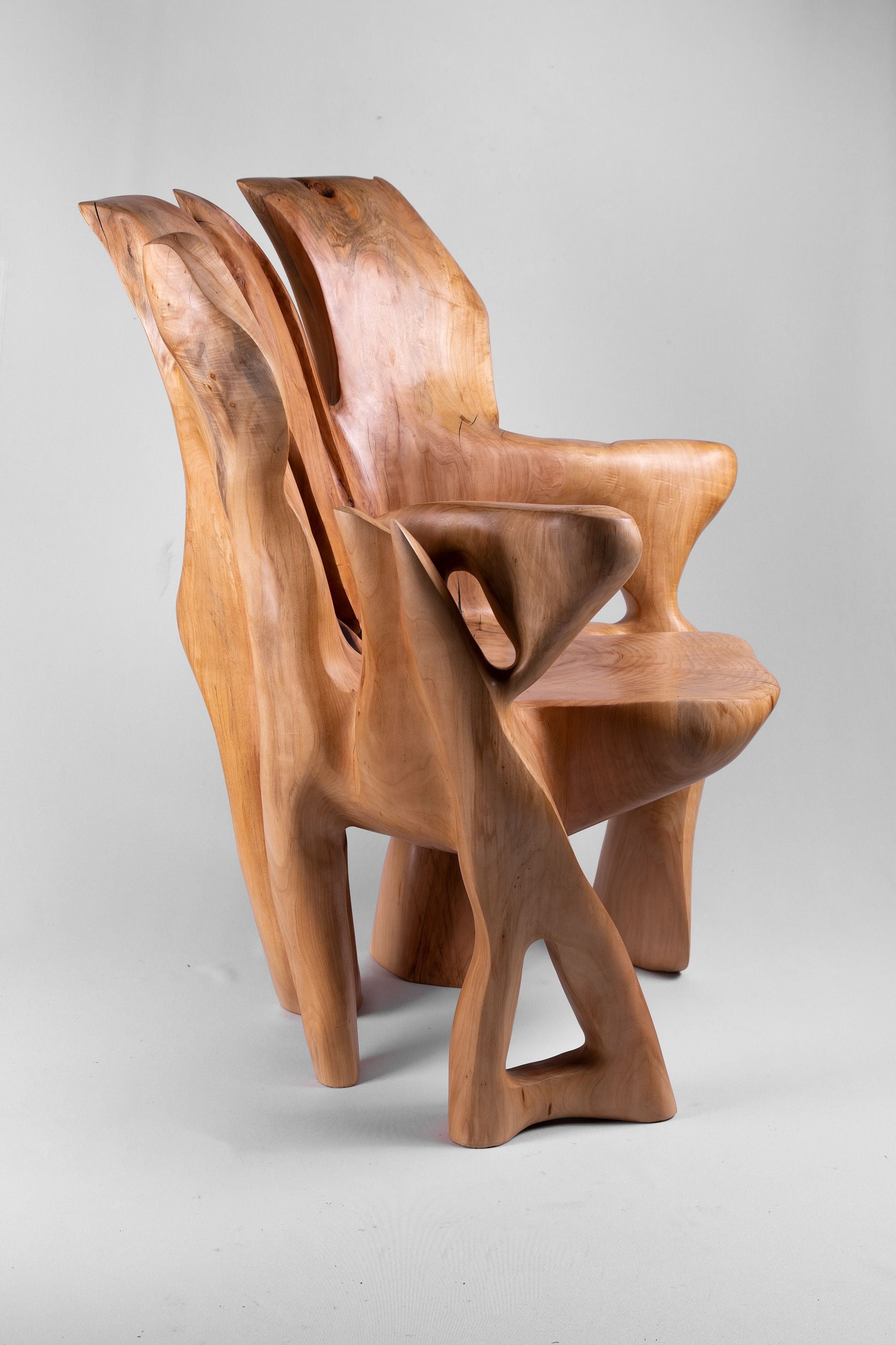 Veles, Chainsaw-Carved Sculptural Chair â Flowing Form in Solid Wood - image 11