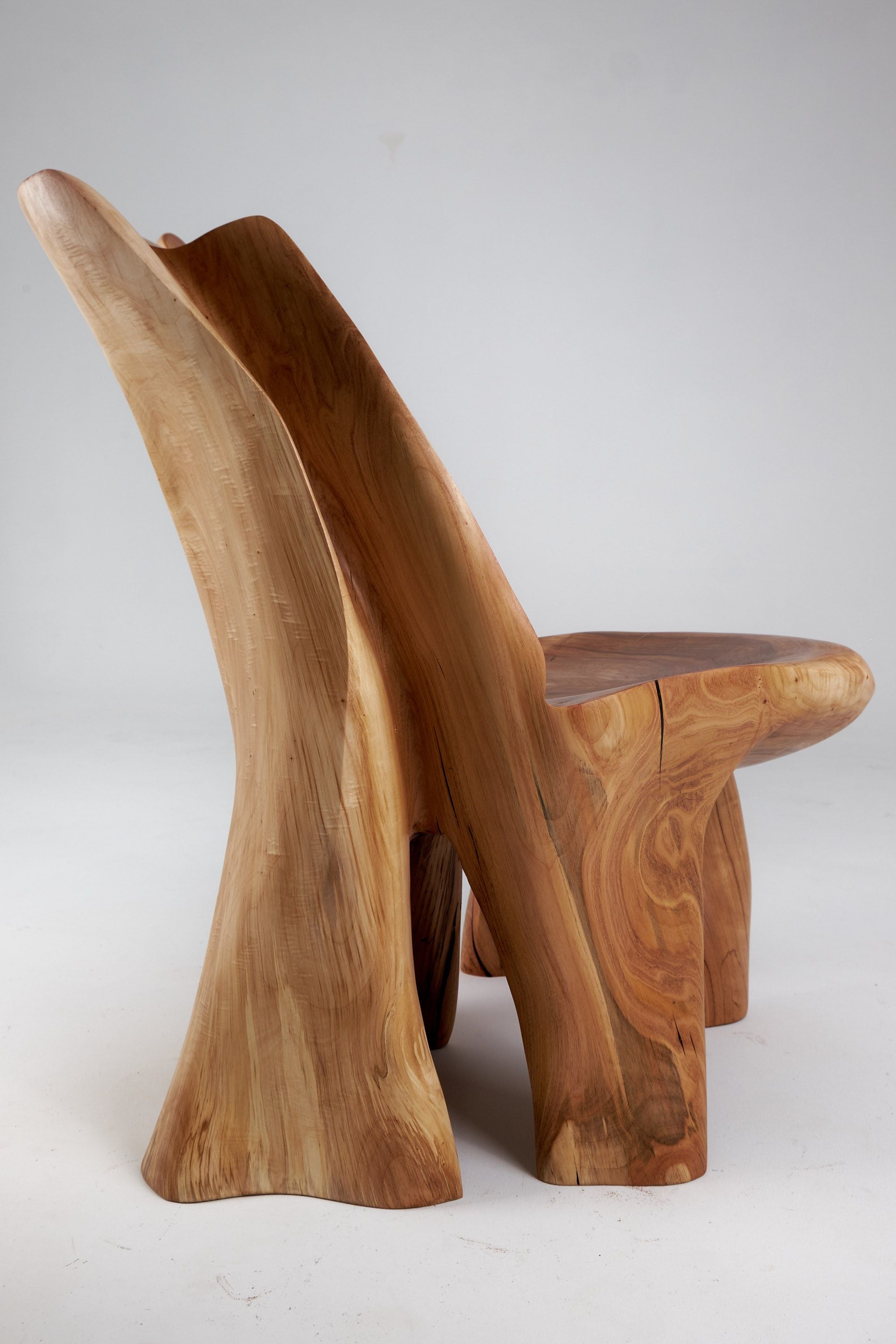 Leszy, Carved Sculptural Solid Hardwood Chair - image 11
