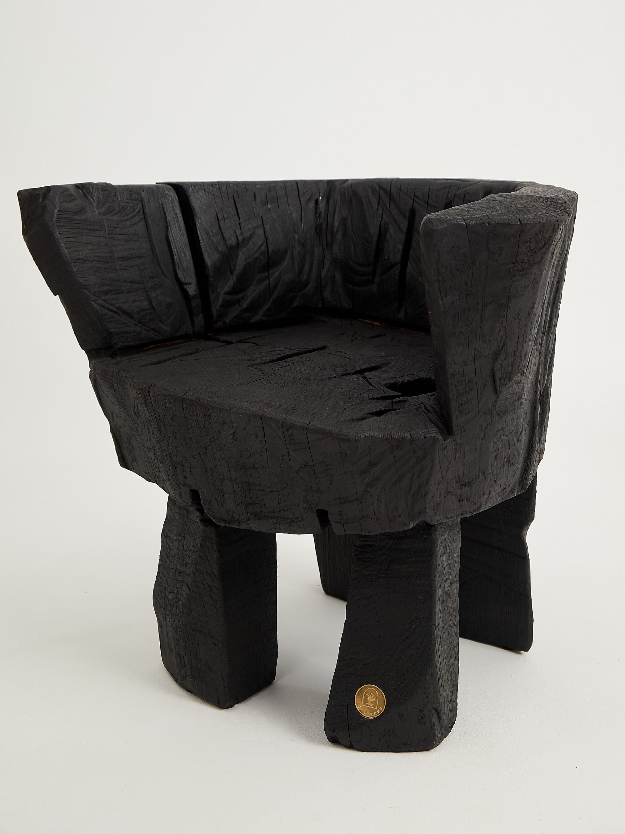Jownik, Charred Sculptural Armchair Primitive Form