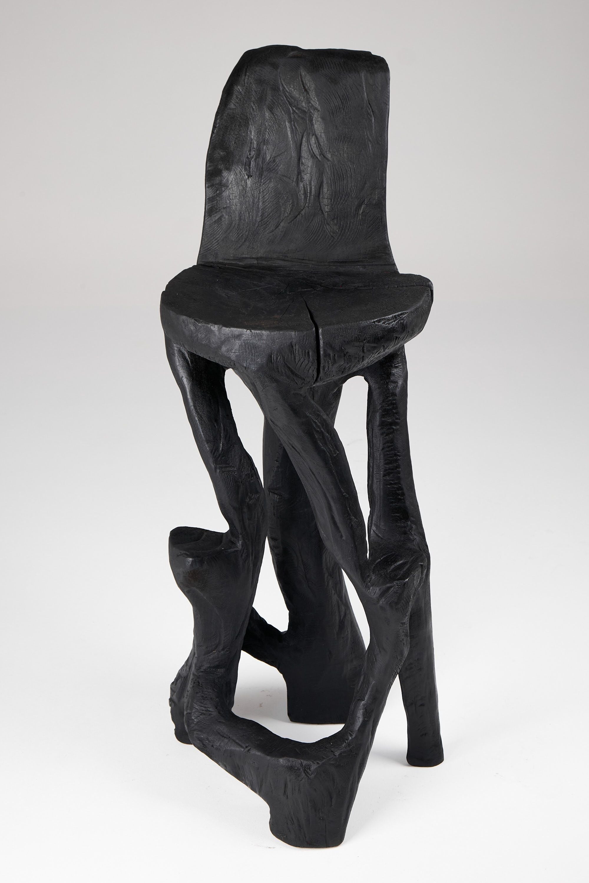 Makha, Charred Sculptural Bar Chair - image 3