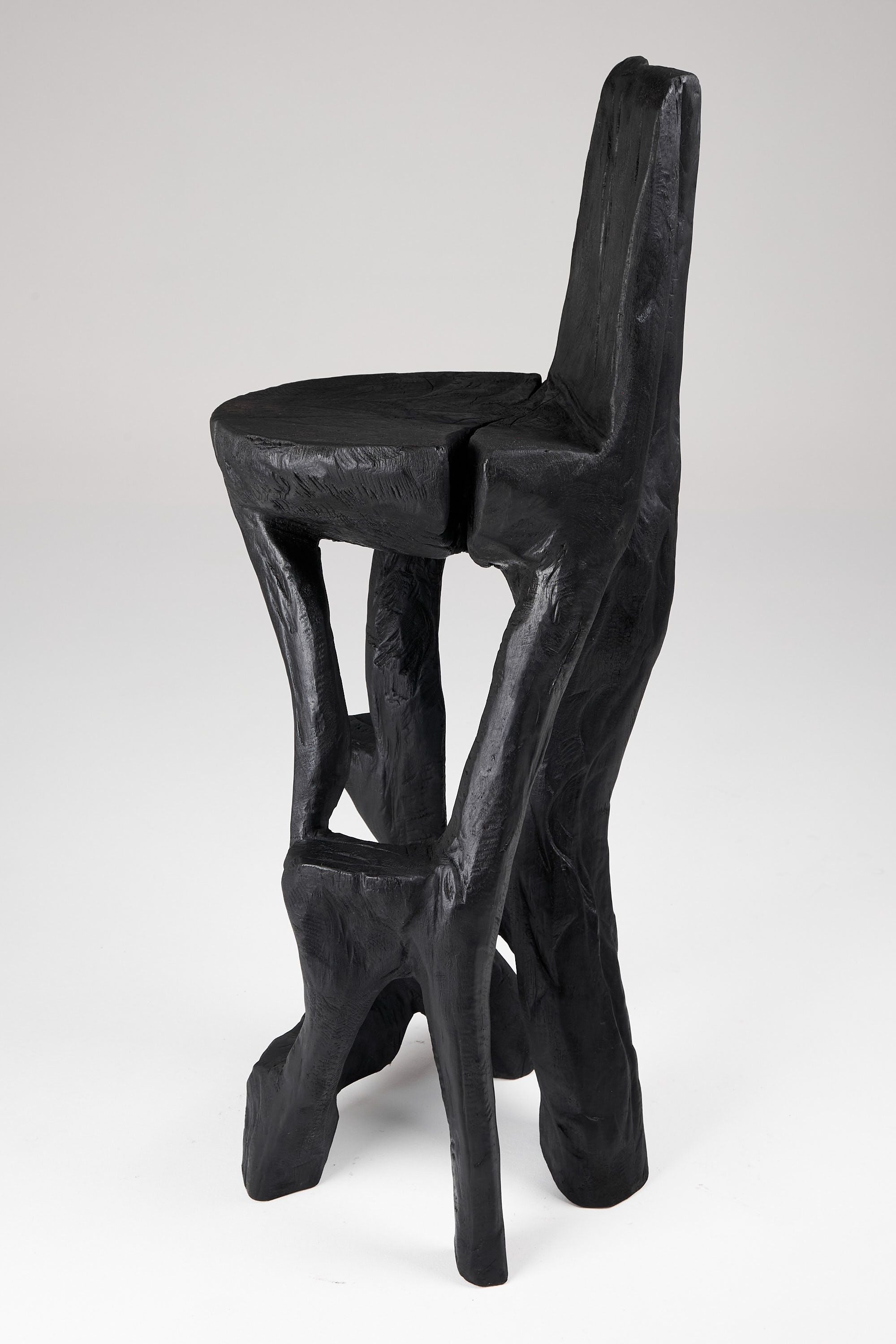 Makha, Charred Sculptural Bar Chair - image 5
