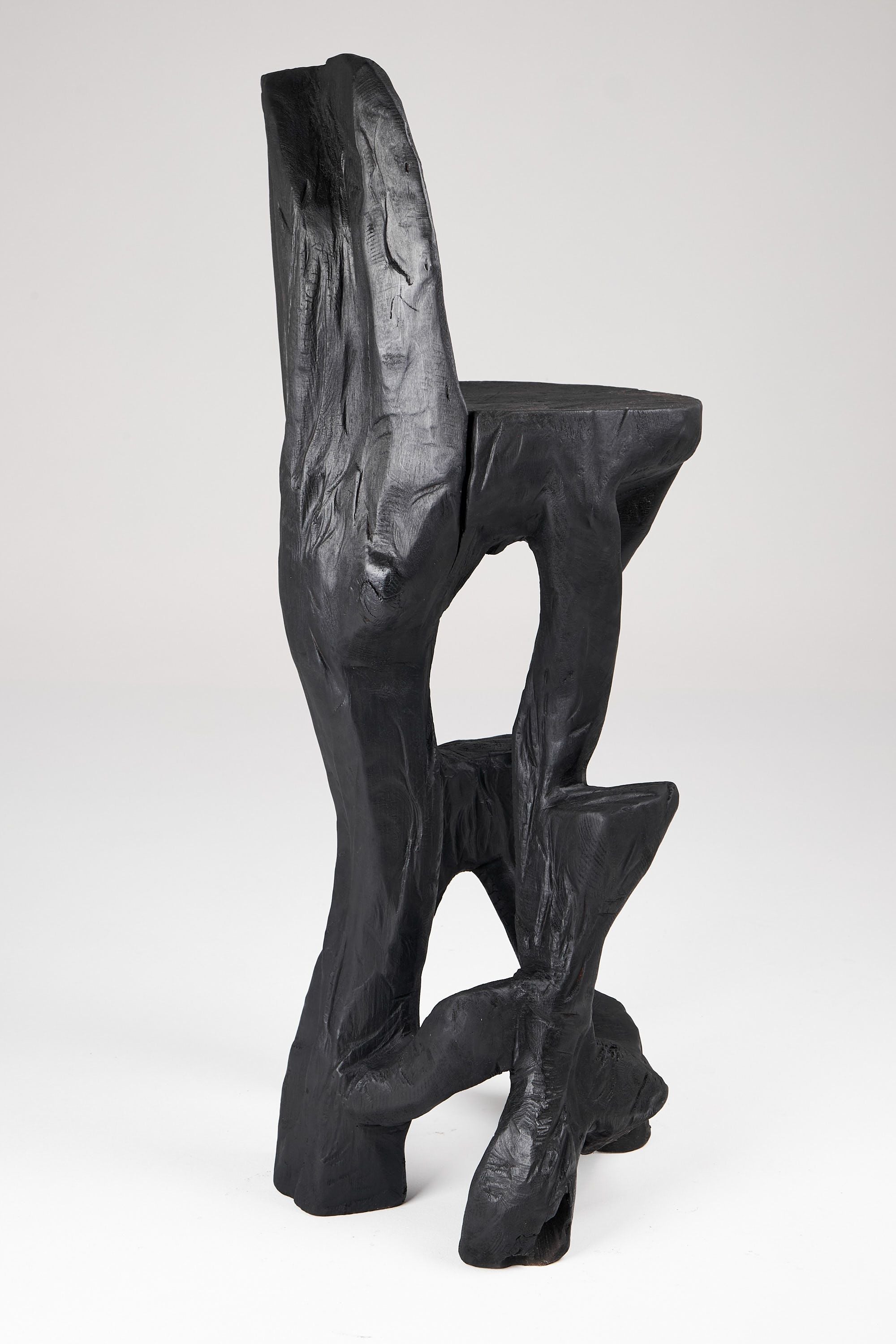 Makha, Charred Sculptural Bar Chair - image 12