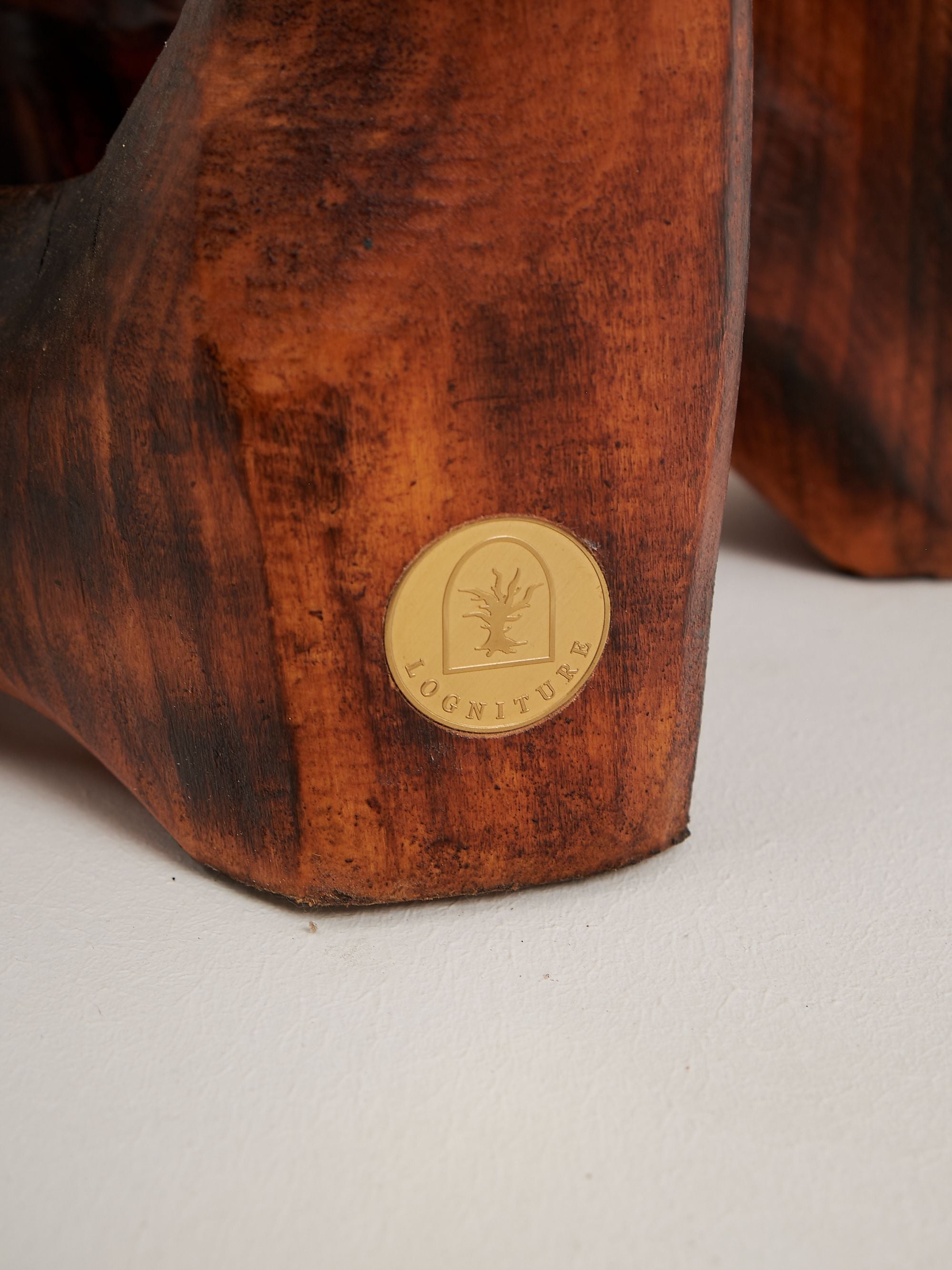 Makha. Sculptural Bar Chair in Burnished Hardwood - image 4