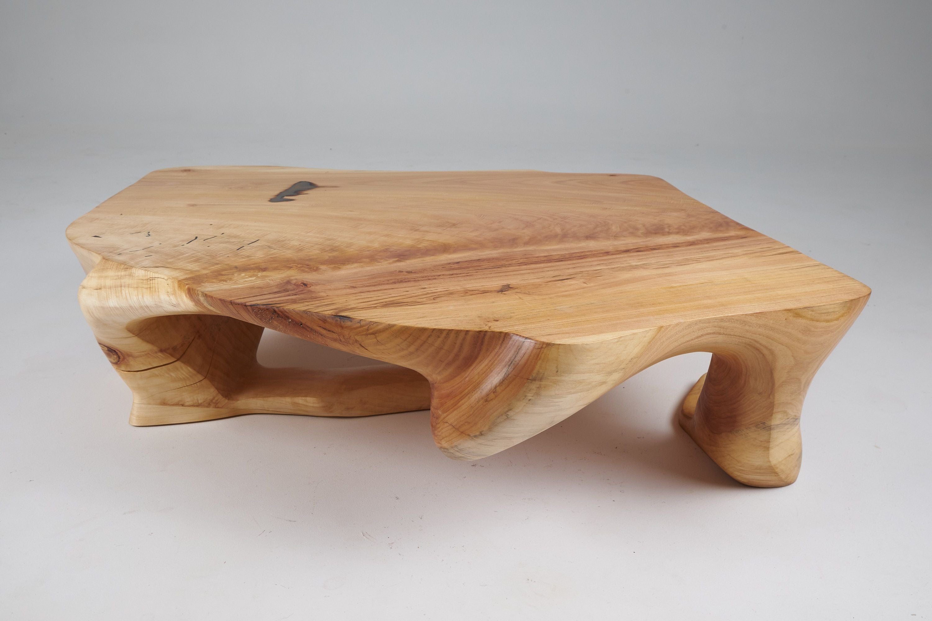 Domus, Sculptural Low Table Carved From Solid Wood - image 2