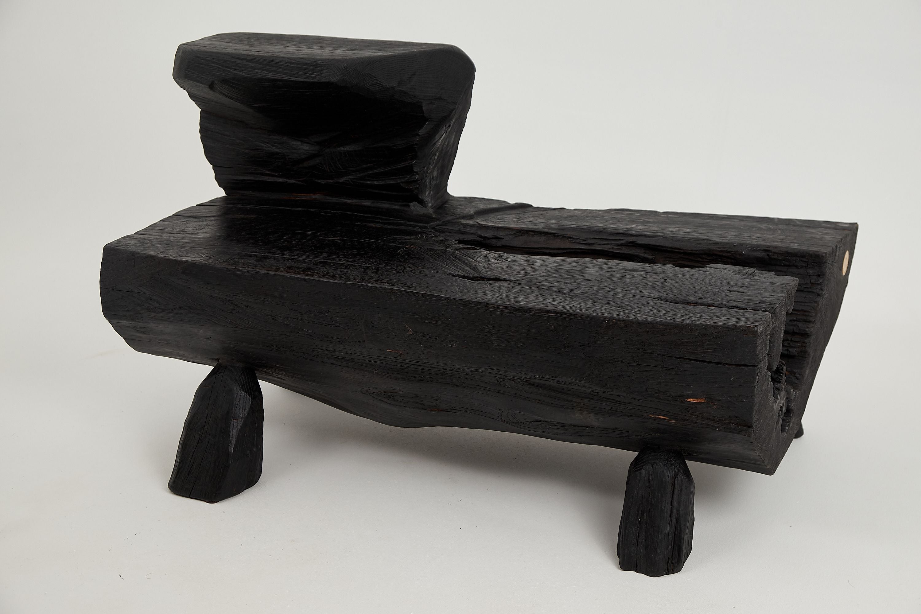 Jownik, Charred Rustic Coffee Table - Chainsaw Carved - image 2