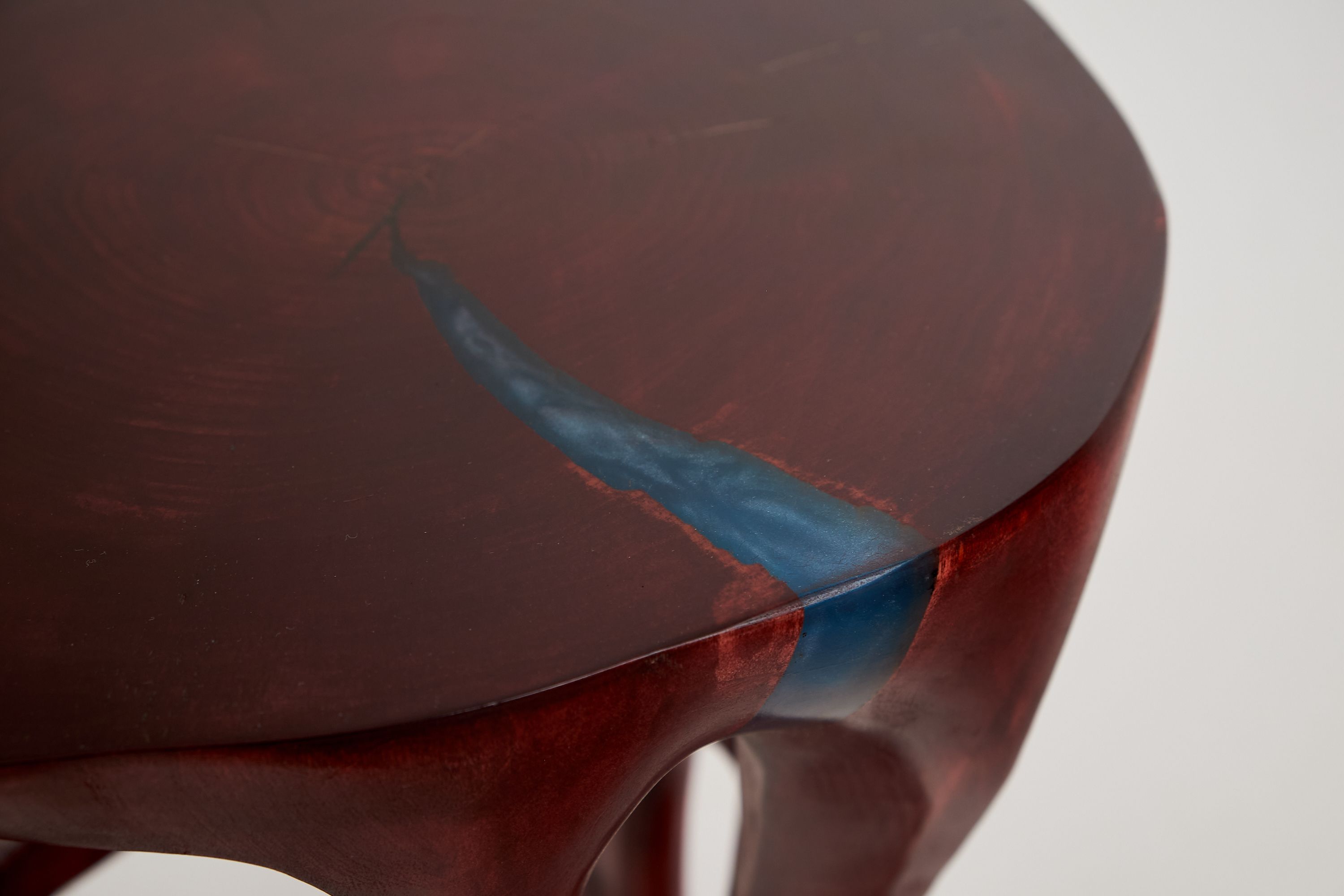 Satyrs, Elegant Red Sculptural Coffee Table