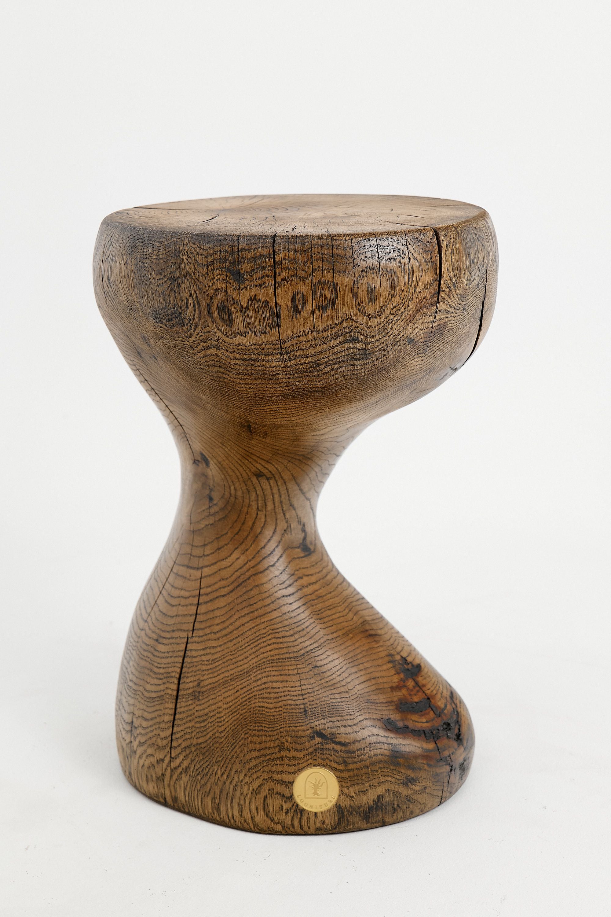 Leszy, Sculptural Side Table Carved in Solid Wood - image 9