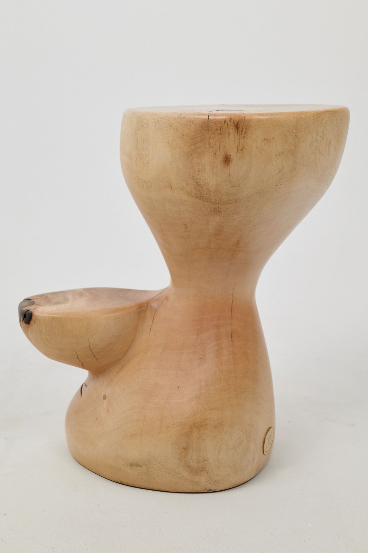 Leszy, Sculptural Side Table Carved in Solid Wood - image 7