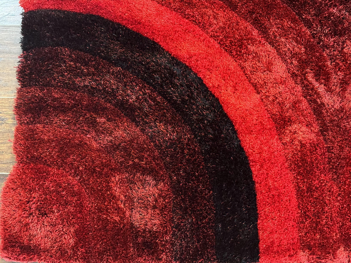 Red and Black Shag Rug 5x7, Pair A - Jewel Rugs, view 9